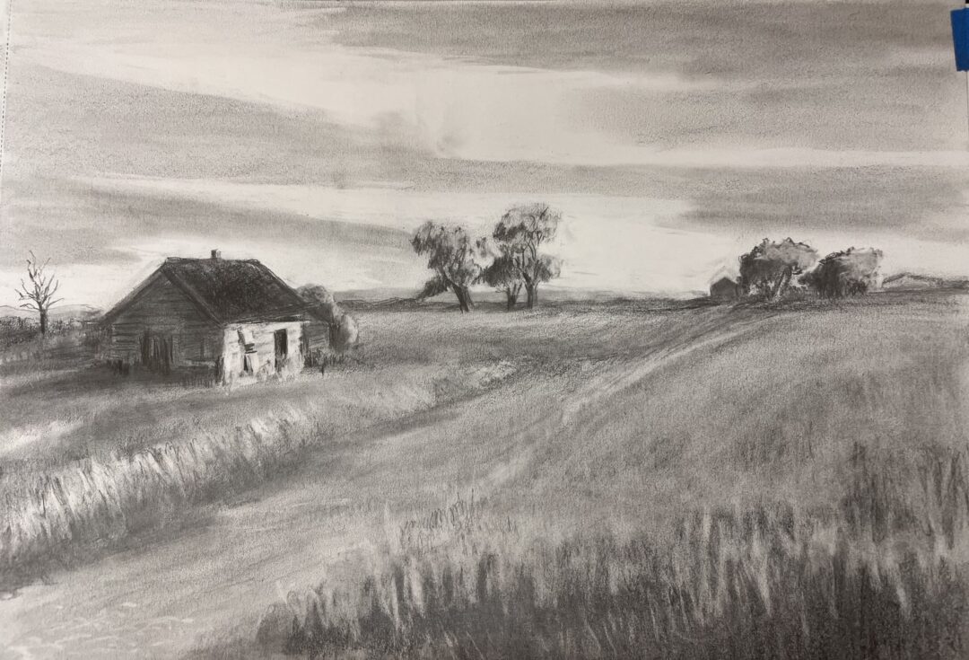 prairie with house