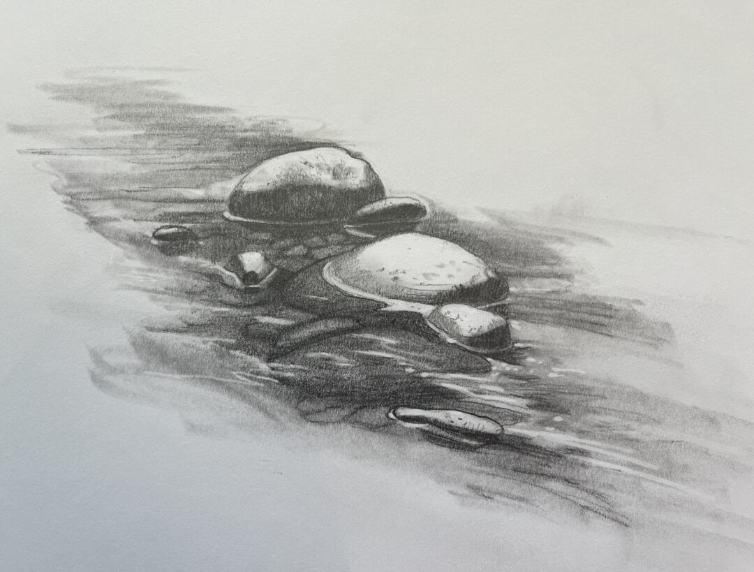Rocks-Water-Stream-Drawing